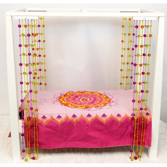 Retired American Girl Julie Albright's Bed Groovy Beaded Curtains Stripe - Picture 1 of 11